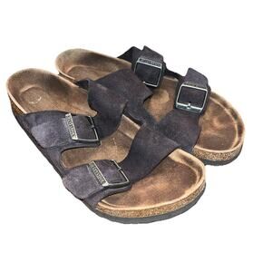 Birkenstock Arizona Black Suede Sandals, EU 39 US 8-8.5, Regular Fit, Unisex